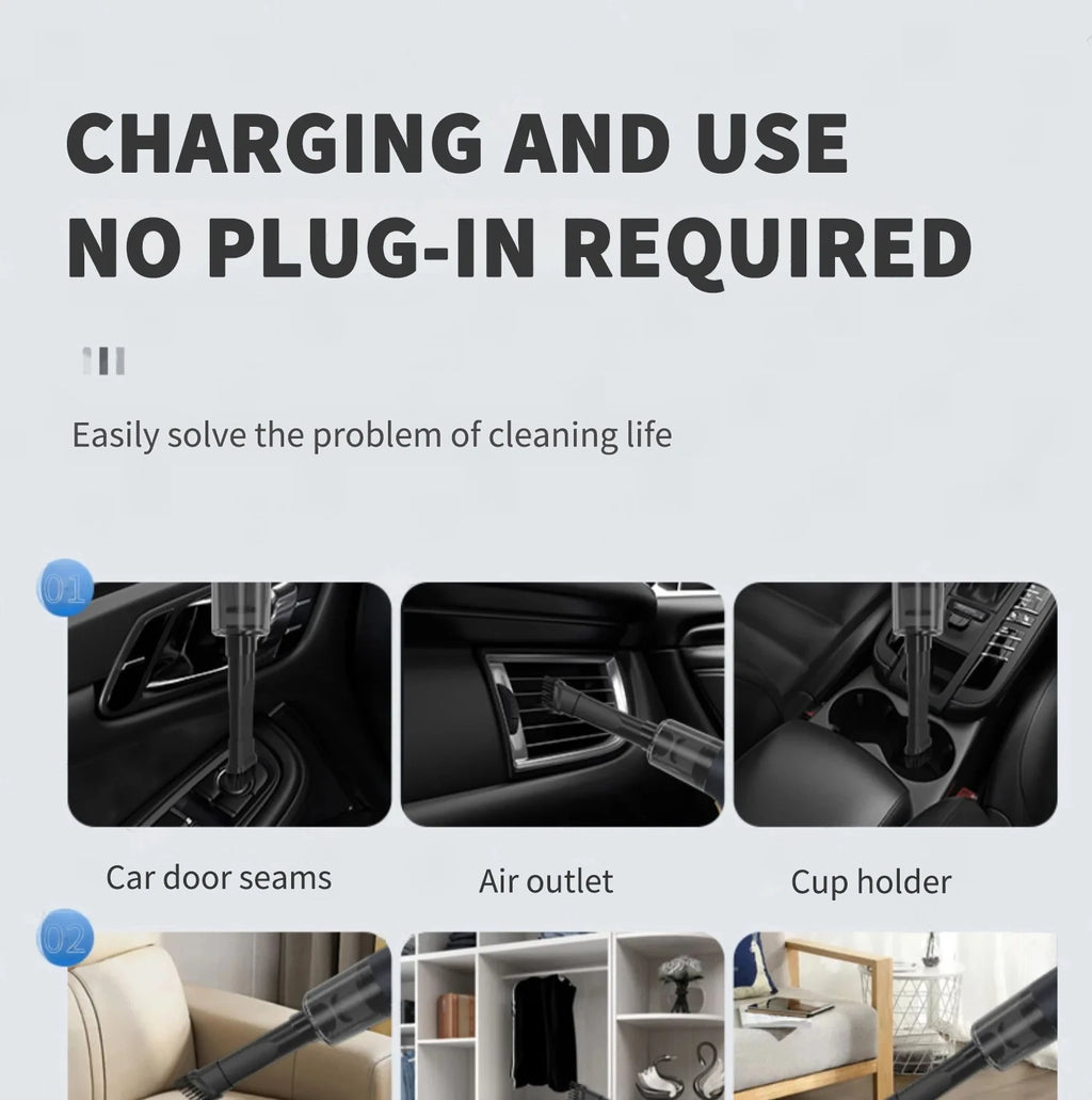 CENRR 98000PA Car Vacuum Cleaner Portable Wireless Cleaner Powerful Strong Suction Handheld Cleaning Machine for Home Appliance