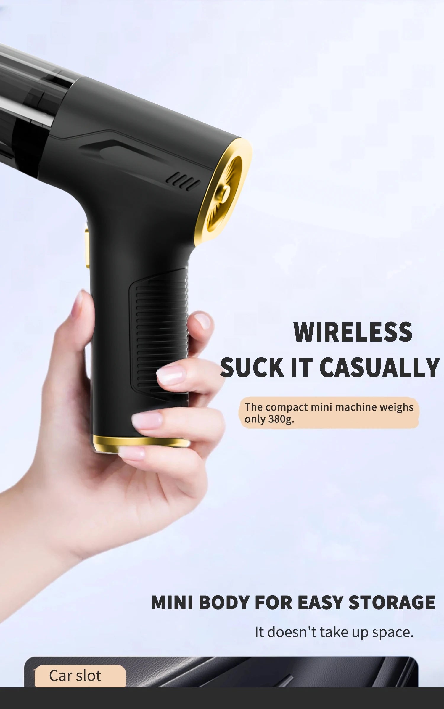 CENRR 98000PA Car Vacuum Cleaner Portable Wireless Cleaner Powerful Strong Suction Handheld Cleaning Machine for Home Appliance
