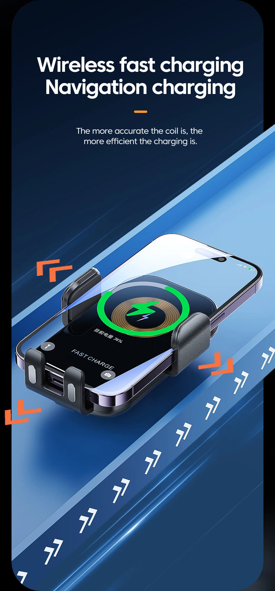 Universal Car Wireless Charger Auto Car Mount Phone Holder Stand 15W Fast Charging For iPhone Xiaomi Samsung Intelligent Sensing