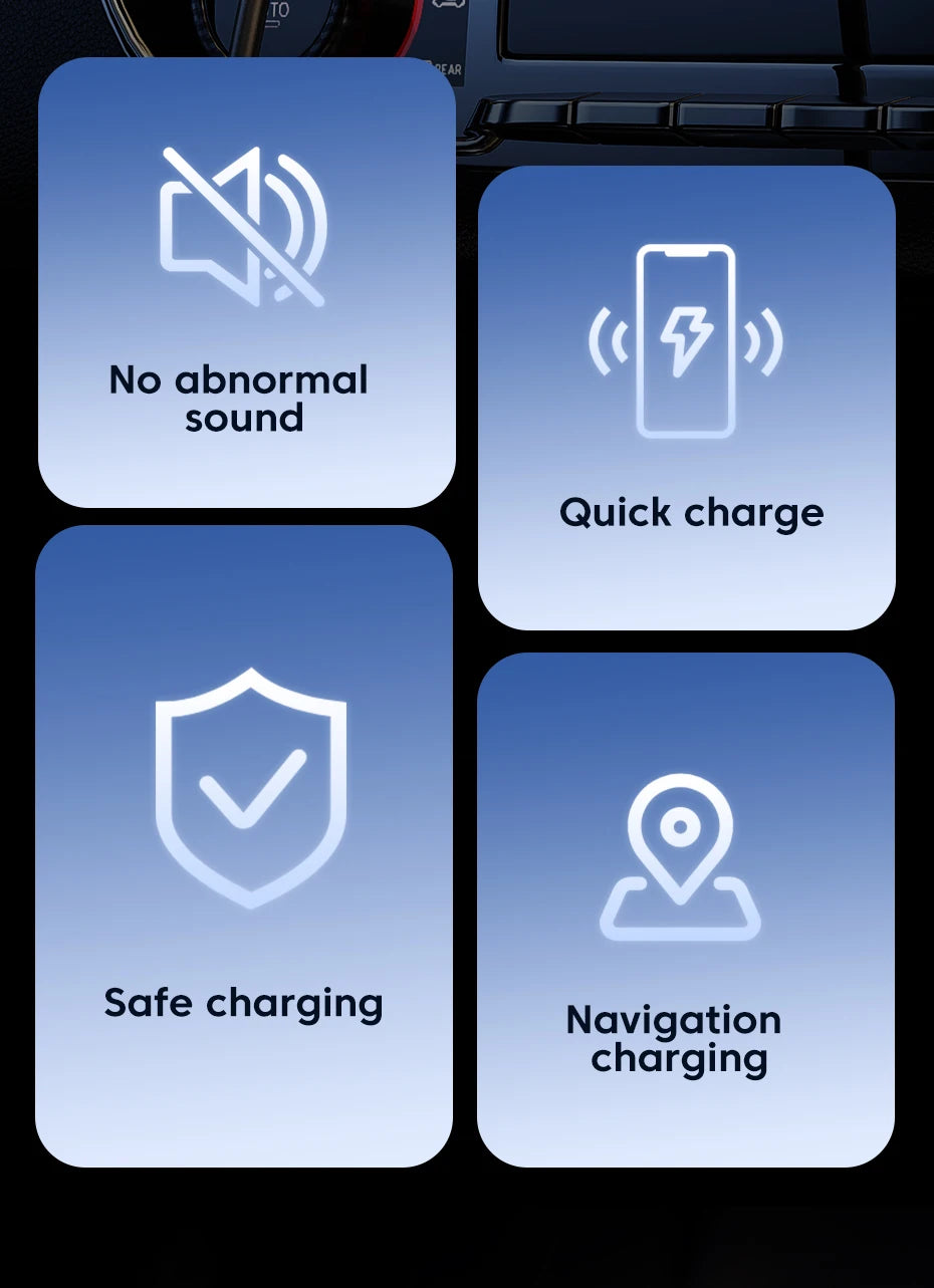 Universal Car Wireless Charger Auto Car Mount Phone Holder Stand 15W Fast Charging For iPhone Xiaomi Samsung Intelligent Sensing