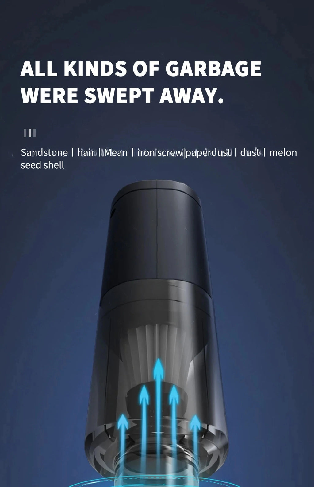 CENRR 98000PA Car Vacuum Cleaner Portable Wireless Cleaner Powerful Strong Suction Handheld Cleaning Machine for Home Appliance