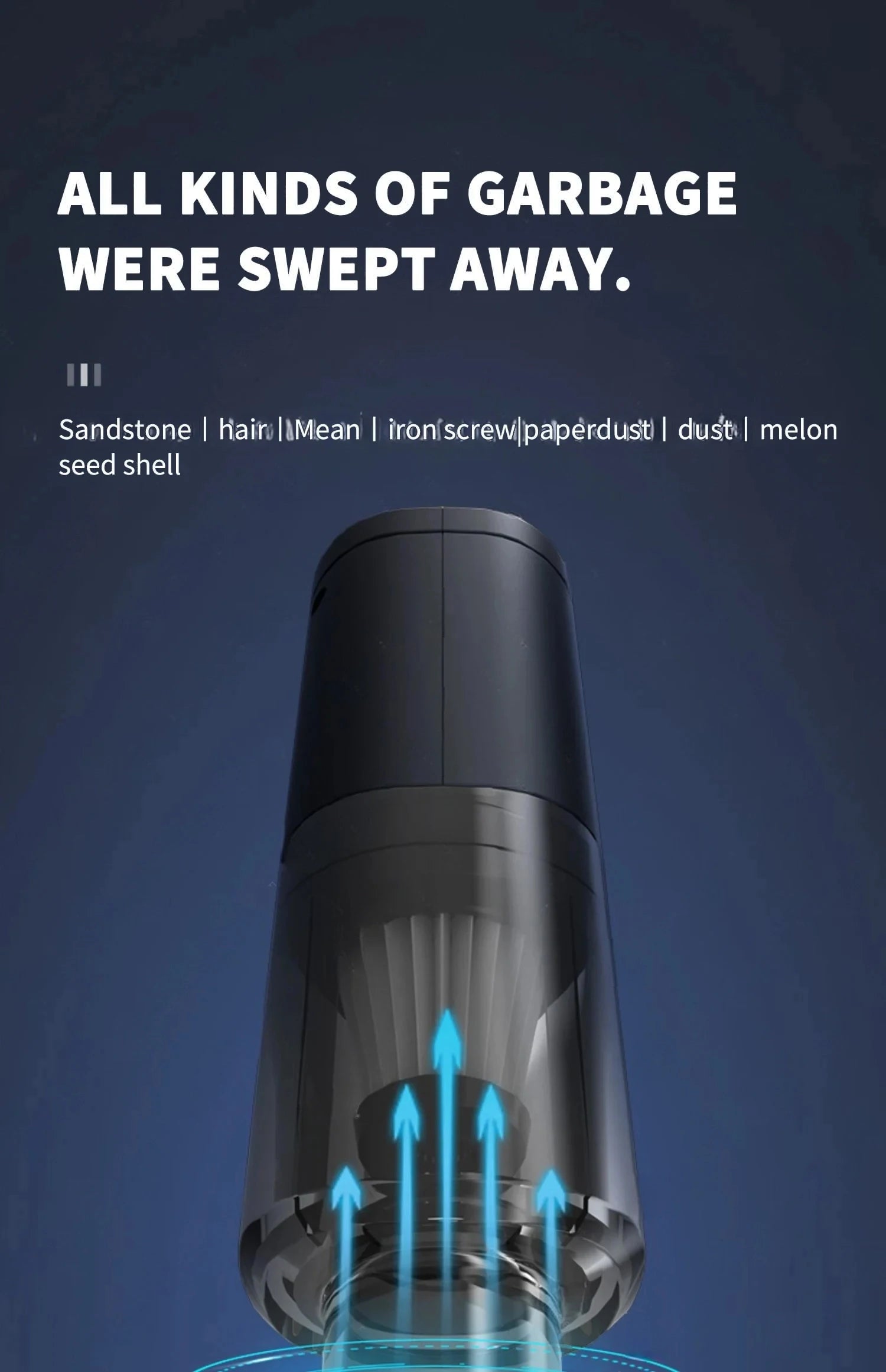 CENRR 98000PA Car Vacuum Cleaner Portable Wireless Cleaner Powerful Strong Suction Handheld Cleaning Machine for Home Appliance