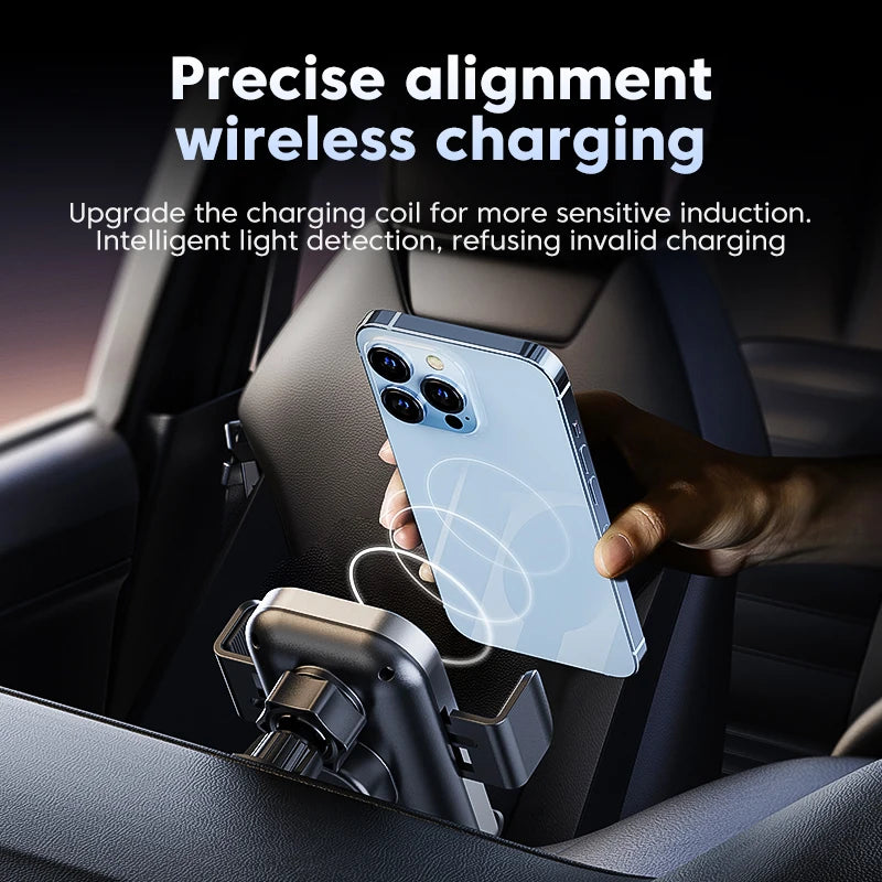 Universal Car Wireless Charger Auto Car Mount Phone Holder Stand 15W Fast Charging For iPhone Xiaomi Samsung Intelligent Sensing