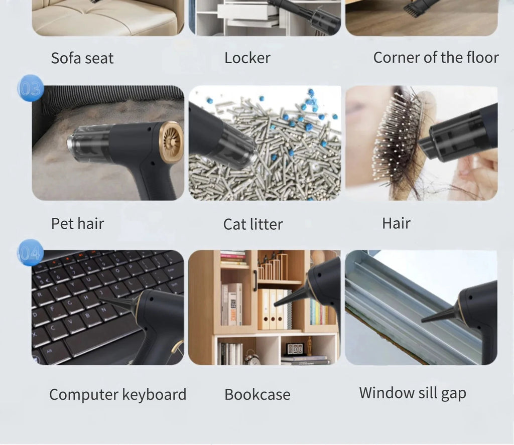 CENRR 98000PA Car Vacuum Cleaner Portable Wireless Cleaner Powerful Strong Suction Handheld Cleaning Machine for Home Appliance