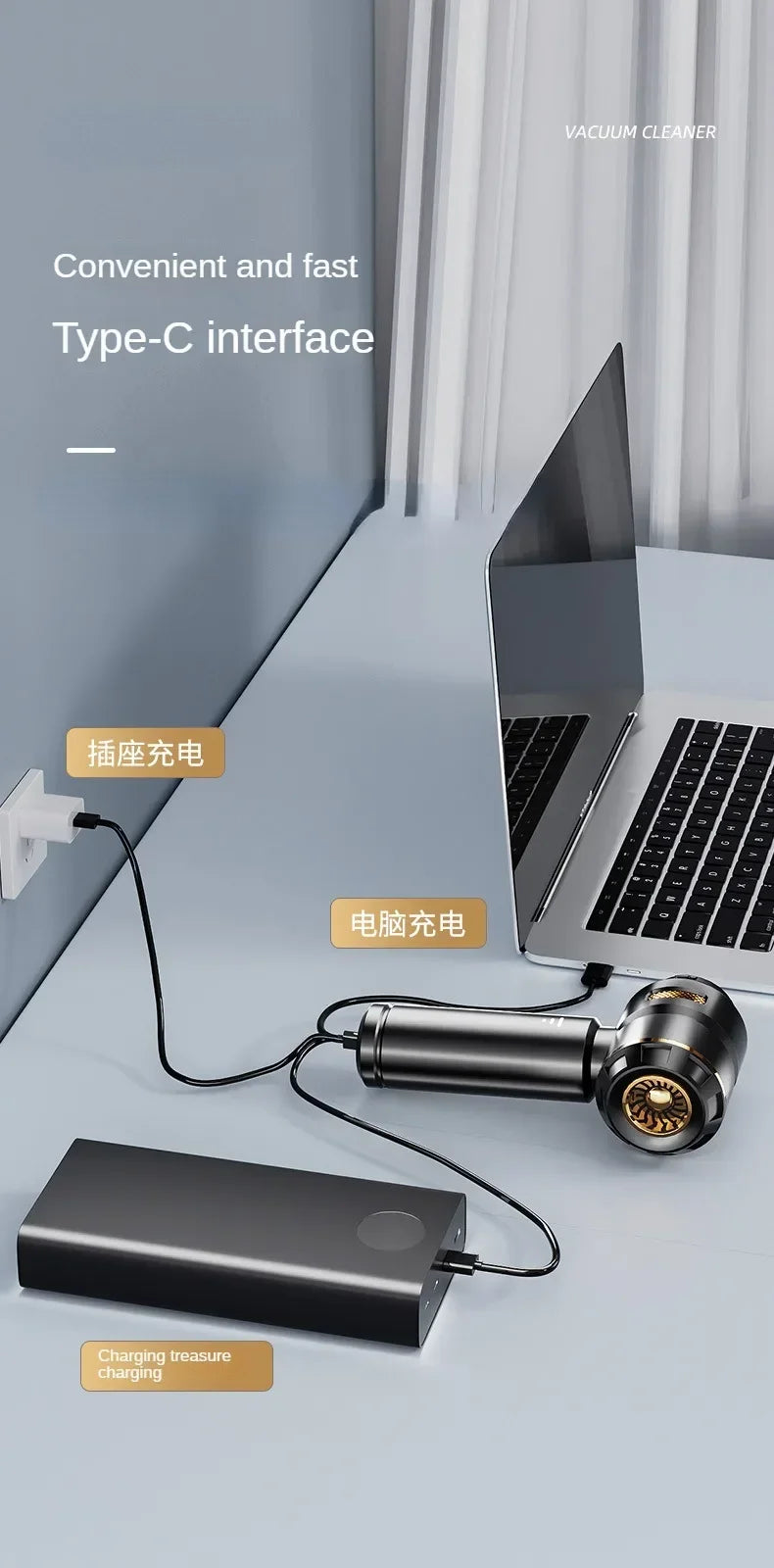 Car Vacuum Cleaner High Power Portable Handheld Wireless Brushless Motor Cleaning Machine Powerful Air Duster for Home Appliance