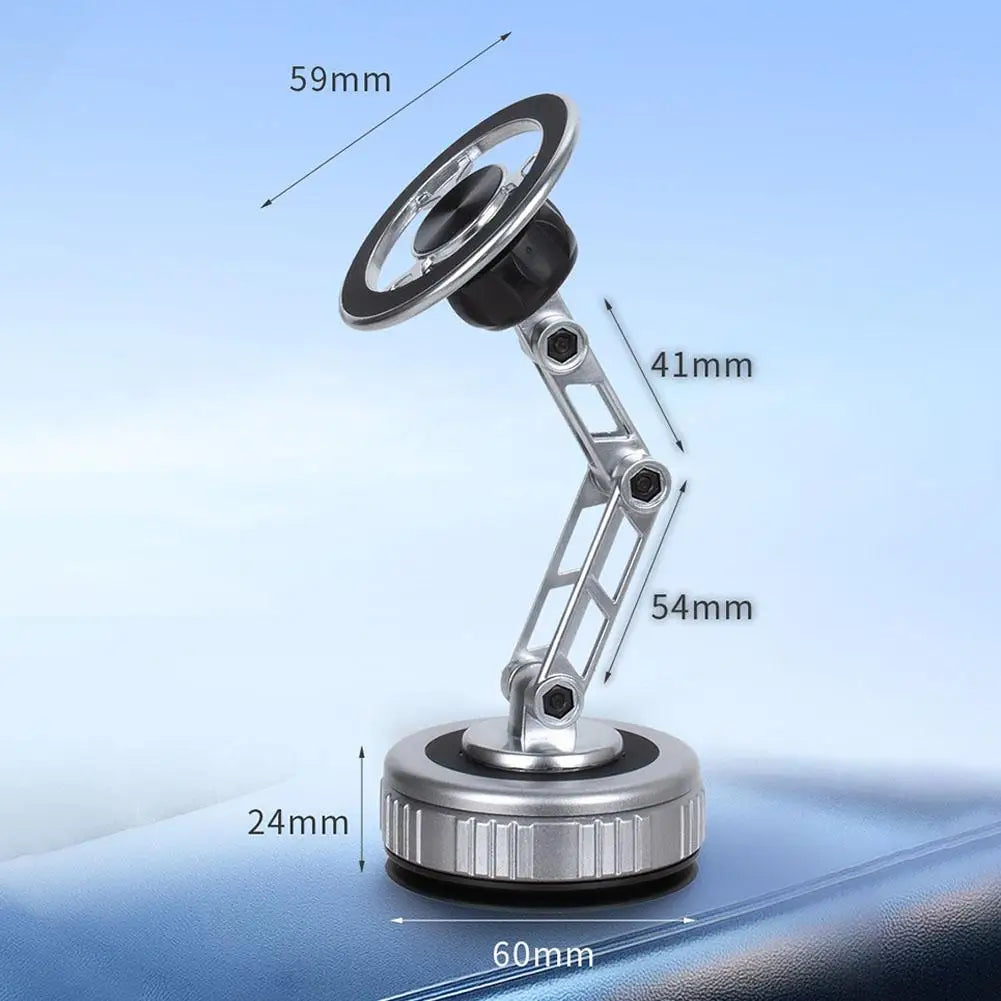 Car Phone Holder With Vacuum Magnetic Suction Cup Foldable Adjustable Arm Phone Stand 360° Rotatable Navigation GPS For Bathroom