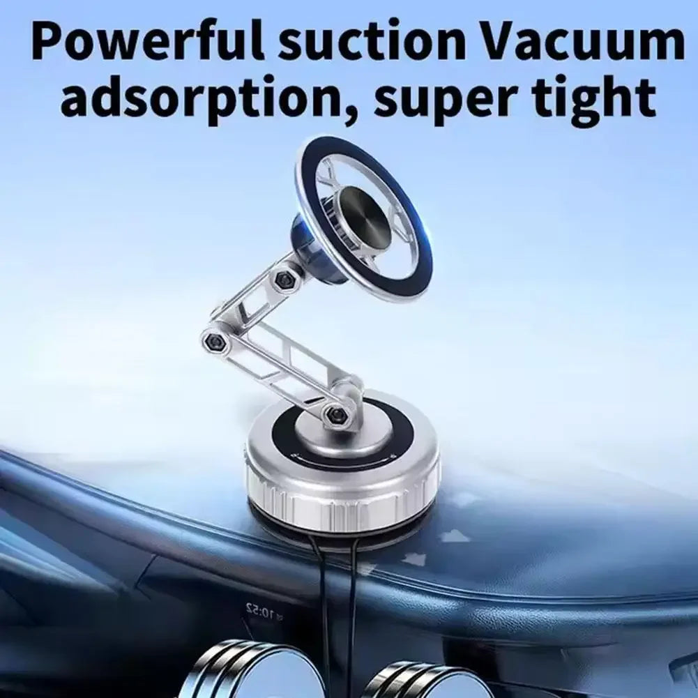 Car Phone Holder With Vacuum Magnetic Suction Cup Foldable Adjustable Arm Phone Stand 360° Rotatable Navigation GPS For Bathroom