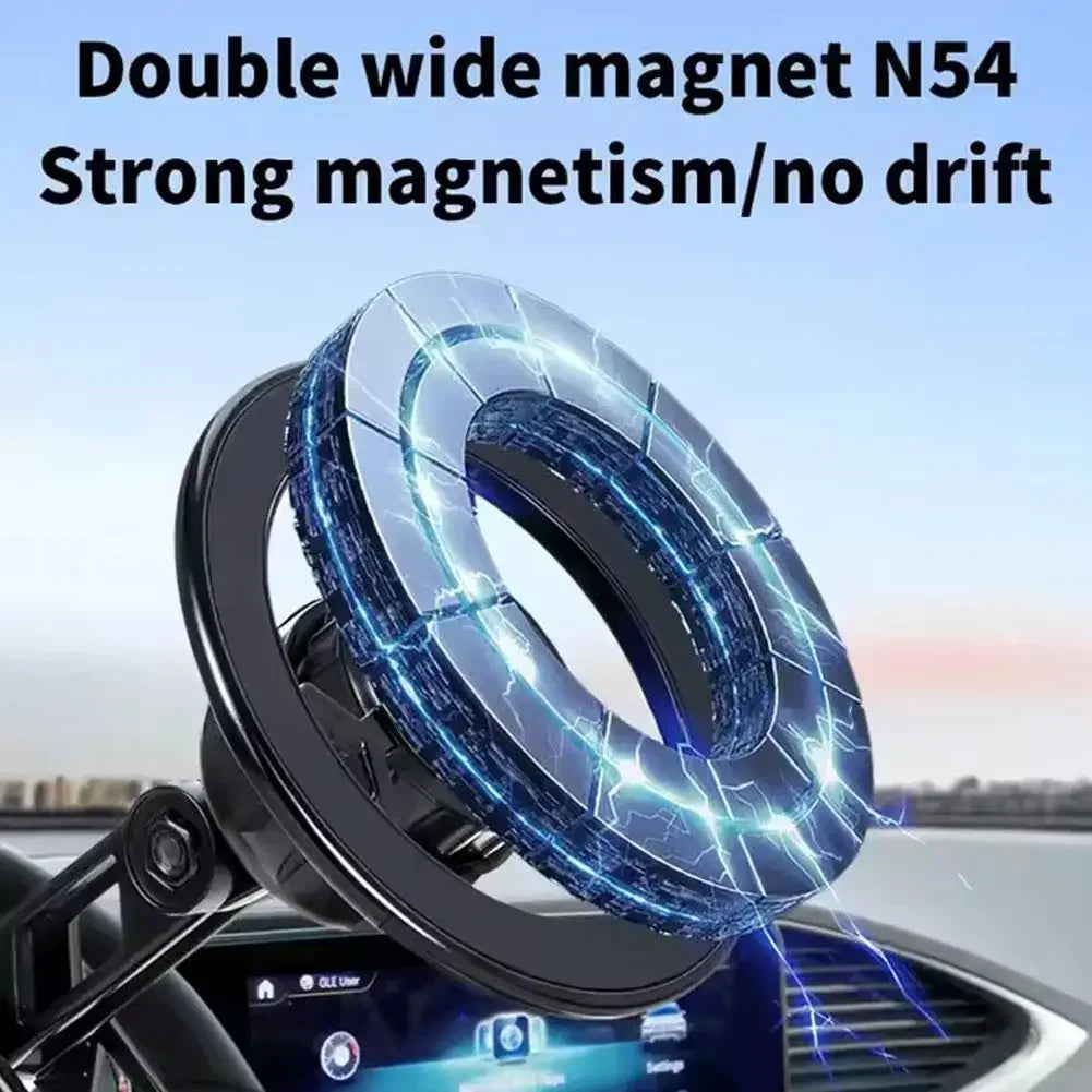 Car Phone Holder With Vacuum Magnetic Suction Cup Foldable Adjustable Arm Phone Stand 360° Rotatable Navigation GPS For Bathroom