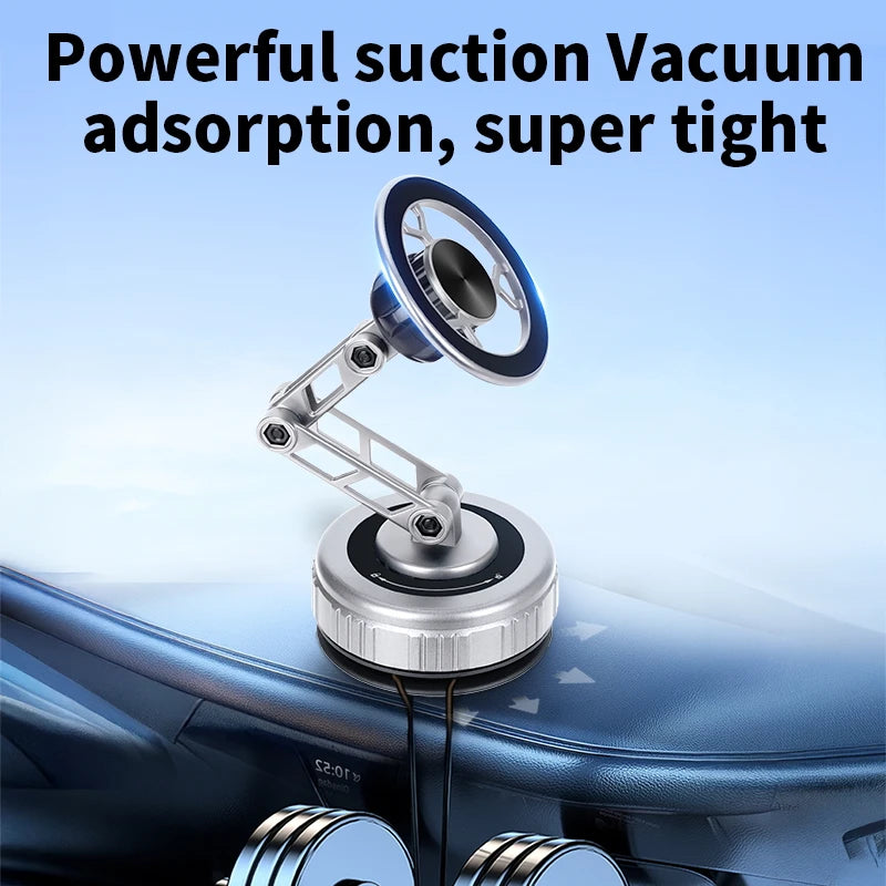 Car Phone Holder With Vacuum Magnetic Suction Cup Foldable Adjustable Arm Phone Stand 360° Rotatable Navigation GPS For Bathroom