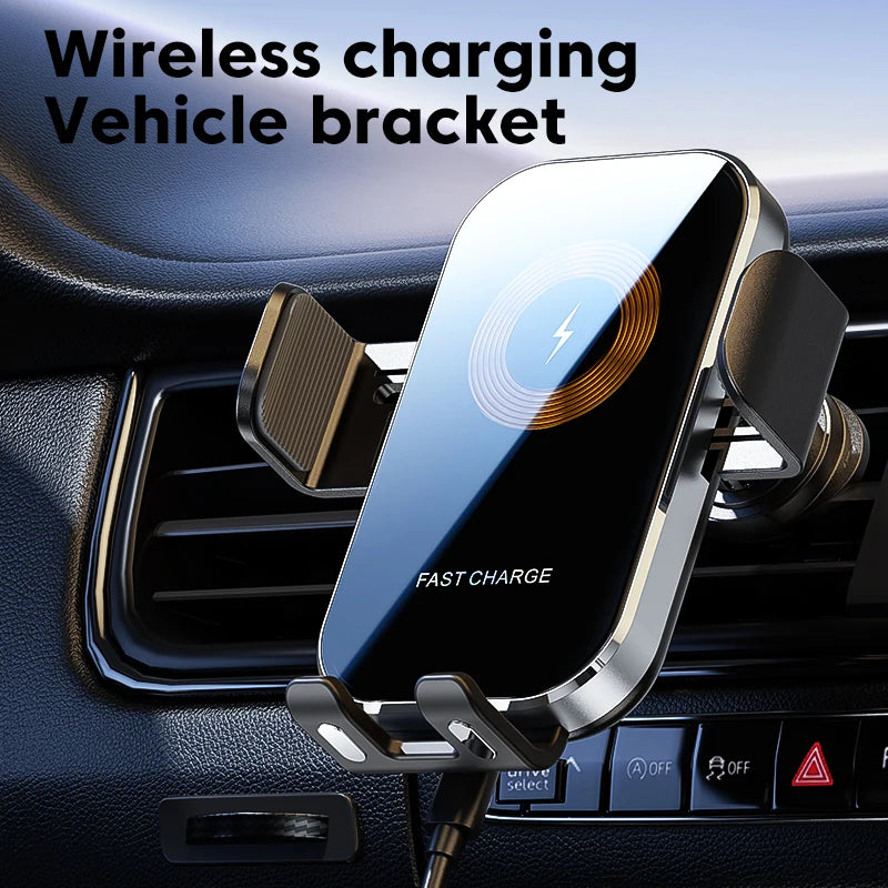 Universal Car Wireless Charger Auto Car Mount Phone Holder Stand 15W Fast Charging For iPhone Xiaomi Samsung Intelligent Sensing