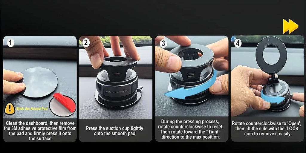 Magnetic Suction Cup Phone Mount for Magsafe 360° Adjustable Magnetic Car Phone Holder Pocket Size Foldable Car Mount